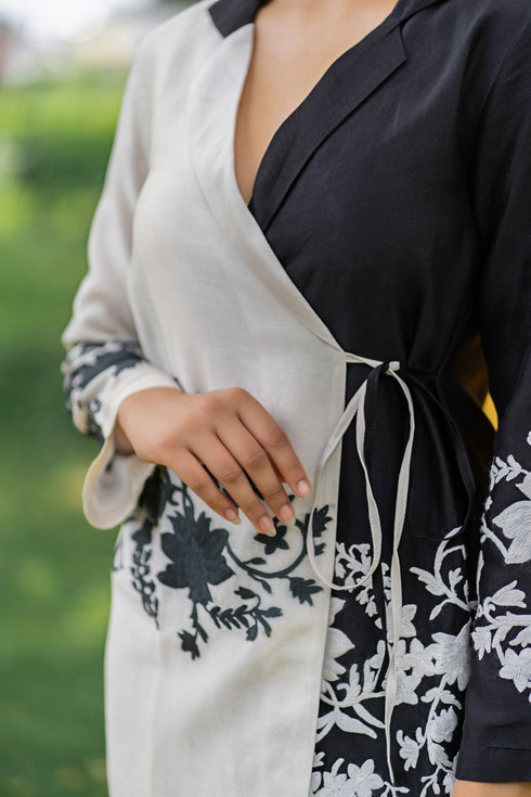 Talaash Hand-Embroidered Wrap Dress